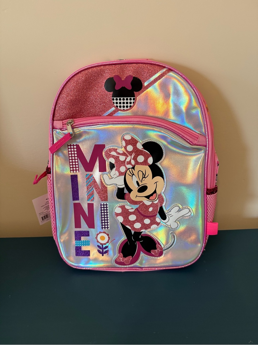Disney Minnie Mouse Iridescent Pink Kids Backpack